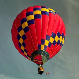 G-ODRT hot air balloon, a Cameron Z-105, seen at Arrow, Warwickshire, United Kingdom on 30 May 2026. Photograph by Dave