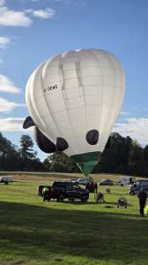 G-OEWE hot air balloon, a Cameron SPORT-80, seen at Horningsham, Wiltshire, United Kingdom on 12 September 2026. Photograph by Dave