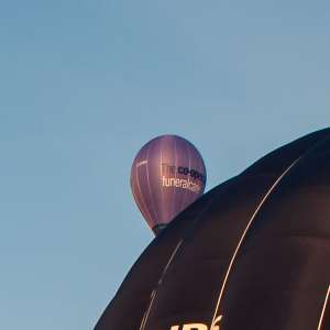 Co-Op hot air balloon G-OFNC, a Balony Kubicek SPOL. S R.O. BB17XR, seen at Leigh Woods, North Somerset, United Kingdom on 8 August 2014. Photograph by Dave