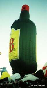 J&B hot air balloon G-OJBW, a Lindstrand Balloons LBL J AND B Bottle (drink), added to the archive 7 September 2026. Photograph by Mel Kirby