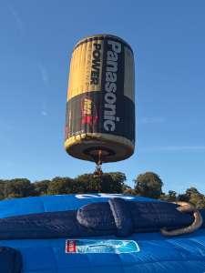 G-OKCP hot air balloon, a Lindstrand Balloons LBL Battery, added to the archive 15 September 2026. Photograph by markneal