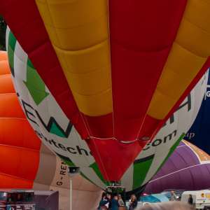 G-OKEW hot air balloon, an Ultramagic M-65C, seen at Leigh Woods, North Somerset, United Kingdom on 9 August 2015. Photograph by Dave