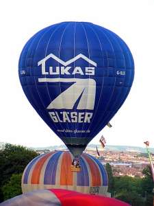G-OLUG hot air balloon, a Cameron Z-120. Photograph by Balloon Spotters Archive