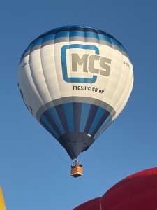 G-OMCS hot air balloon, a Cameron Z-105, added to the archive 15 September 2026. Photograph by markneal