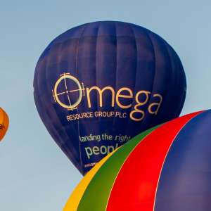 Omega hot air balloon G-OMGR, a Cameron Z-105