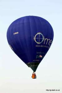 Omega hot air balloon G-OMGR, a Cameron Z-105. Photograph by Balloon Spotters Archive