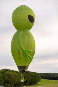 Astro hot air balloon G-OMIB, a Diamond ALIEN-48 (CHARACTER-1) (alien), seen at Arrow, Warwickshire, United Kingdom on 30 May 2026. Photograph by Dave