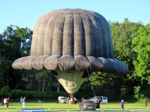 Hat hot air balloon G-OPKF, a Cameron BOWLER-90, added to the archive 7 September 2026. Photograph by G Bann