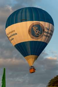 G-ORCV hot air balloon, a Cameron Z-120, seen at Leigh Woods, North Somerset, United Kingdom on 9 August 2026. Photograph by Dave