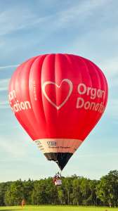 Nhs hot air balloon G-ORGN, a Kubicek Factory S.R.O. BB30Z (organ donation), seen at Arrow, Warwickshire, United Kingdom on 30 May 2026. Photograph by Dave