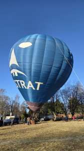 G-OSAT hot air balloon, a Cameron Z-105, seen at Bagnor, West Berkshire, United Kingdom on 4 January 2026. Photograph by Dave
