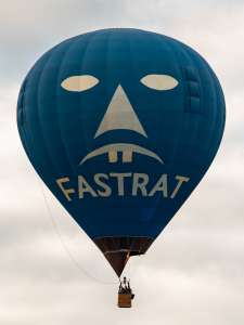 G-OSAT hot air balloon, a Cameron Z-105, seen at Horningsham, Wiltshire, United Kingdom on 11 September 2026. Photograph by Dave