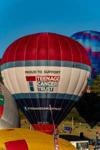 G-OTCT hot air balloon, a Cameron Z-105, seen at Leigh Woods, North Somerset, United Kingdom on 7 August 2026. Photograph by Dave