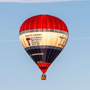 G-OTCT hot air balloon, a Cameron Z-105, seen at Horningsham, Wiltshire, United Kingdom on 14 September 2019. Photograph by Dave