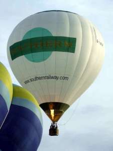 G-OVIA hot air balloon, a Lindstrand HOT AIR Balloons LBL 105A. Photograph by Mike Burdett