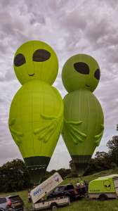 Astrina hot air balloon G-OWIB, a Diamond ALIEN-48 (CHARACTER-1) (alien), seen at Leigh Woods, North Somerset, United Kingdom on 14 June 2026. Photograph by Dave