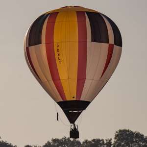 G-OWLY hot air balloon, a Cameron C-70, seen at Horningsham, Wiltshire, United Kingdom on 14 September 2019. Photograph by Dave