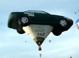 Xk8 hot air balloon G-OXKB, a Cameron Sports CAR-110 (jaguar). Photograph by Balloon Spotters Archive