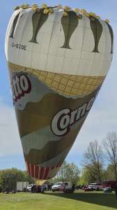 Cornetto hot air balloon G-OZOE, a Lindstrand Balloons LBL Cornetto (cone, ice cream)