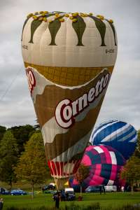 G-OZOE hot air balloon, a Lindstrand Balloons LBL Cornetto, seen at Horningsham, Wiltshire, United Kingdom on 11 September 2026. Photograph by Dave