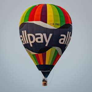 Allpay hot air balloon G-PAID, an Ultramagic M-65C. Photograph by Dave