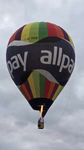 G-PAID hot air balloon, an Ultramagic M-65C, seen at Telford, Telford and Wrekin, United Kingdom on 30 August 2026. Photograph by Dave