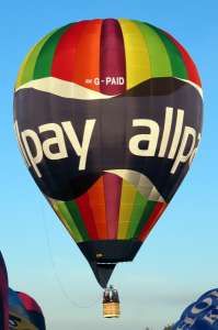 Allpay hot air balloon G-PAID, an Ultramagic M-65C, added to the archive 7 September 2026. Photograph by G Bann