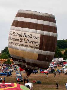 Barrel hot air balloon G-PINT, a Cameron BARREL-60