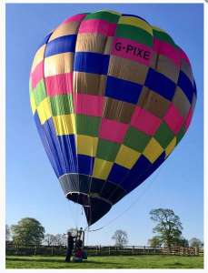 G-PIXE hot air balloon, a Cameron Balloons Colt 31A. Photograph by David McCutcheon