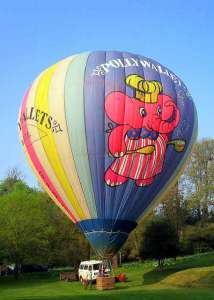 Pollywallets hot air balloon G-POLY, a Cameron N-77, added to the archive 7 September 2026. Photograph by Jeremy Hinton