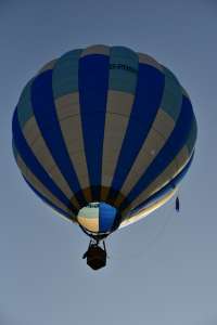 G-POSH hot air balloon, a Thunder AND Colt Colt 56A, seen at Oswestry, Shropshire, United Kingdom on 23 August 2026. Photograph by Dave