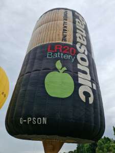 Panasonic hot air balloon G-PSON, a Thunder AND Colt Colt Cylinder ONE (battery). Photograph by Dave