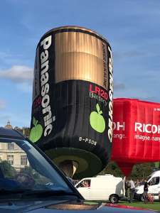 Panasonic hot air balloon G-PSON, a Thunder AND Colt Colt Cylinder ONE (battery), seen at Horningsham, Wiltshire, United Kingdom on 15 September 2019. Photograph by Cera168_