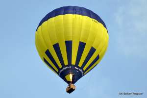 G-PUPS hot air balloon, a Cameron Z-210. Photograph by Wayne Fivey