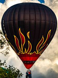 G-PYRO hot air balloon, a Cameron N-65, seen at Faulkland, Somerset, United Kingdom on 20 June 2026. Photograph by Dave