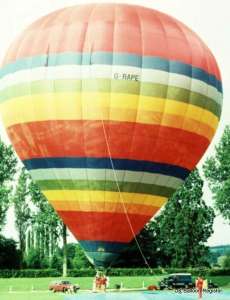 G-RAPE hot air balloon, a Thunder AND Colt Colt 300A, added to the archive 7 September 2026. Photograph by Mel Kirby