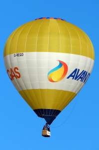 G-REGO hot air balloon, a Diamond S-90. Photograph by G Bann