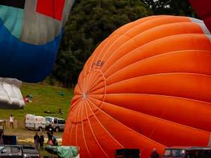 Renishaw hot air balloon G-RENI, a Balony Kubicek SPOL. S R.O. BB30Z, seen at Leigh Woods, North Somerset, United Kingdom on 9 August 2015. Photograph by Dave