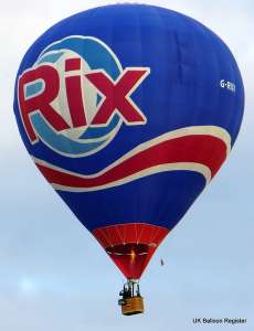 G-RIXY hot air balloon, a Cameron Z-77. Photograph by Peter Lickorish