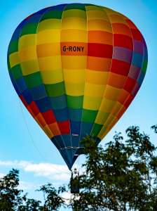 G-RONY hot air balloon, a Cameron SPORT-60, seen at Faulkland, Somerset, United Kingdom on 20 June 2026. Photograph by Dave