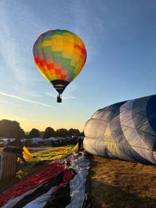 G-RONY hot air balloon, a Cameron SPORT-60, seen at Leigh Woods, North Somerset, United Kingdom on 8 August 2026. Photograph by R0nN1e