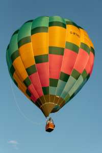 G-RTRO hot air balloon, a Cameron SPORT-105, seen at Leigh Woods, North Somerset, United Kingdom on 9 August 2026. Photograph by Dave