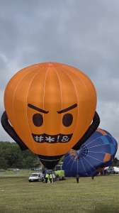 Swearing Science hot air balloon G-RUDY, a Cameron SPORT-60. Photograph by Dave