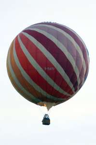 G-SATI hot air balloon, a Cameron SPHERE-105, added to the archive 7 September 2026. Photograph by G Bann