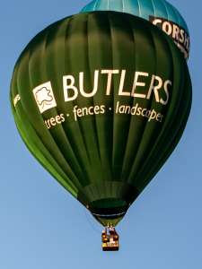 Butlers hot air balloon G-SAWS, an Ultramagic M-90, seen at City Centre, Bristol, United Kingdom on 20 July 2026. Photograph by Dave