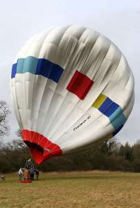 G-SAXC hot air balloon, a Cameron N-105. Photograph by Bill Teasdale