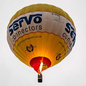 Servo hot air balloon G-SERV, a Cameron N-105. Photograph by Dave