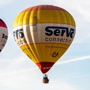 Servo hot air balloon G-SERV, a Cameron N-105, seen at Arrow, Warwickshire, United Kingdom on 30 May 2026. Photograph by Dave