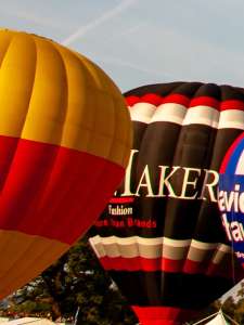G-SFSL hot air balloon, a Cameron Z-105, seen at Leigh Woods, North Somerset, United Kingdom on 8 August 2014. Photograph by Dave