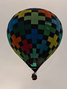 G-SHAD hot air balloon, a Cameron Z-90, seen at Horningsham, Wiltshire, United Kingdom on 11 September 2026. Photograph by Dave